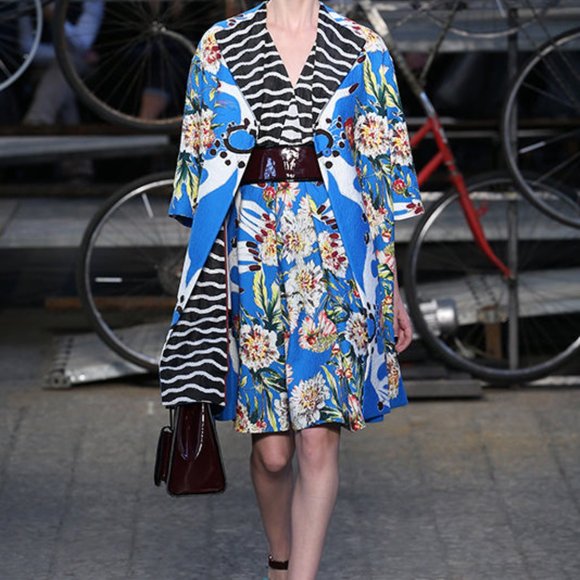 Antonio Marras Blue Floral Surrealist Pattern Cotton Coat - Spring 2015 Runway - Picture 5 of 5
